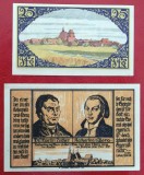 Germania lot 2 notgeld 25 + 50 pfennig 1921 Brehna **
