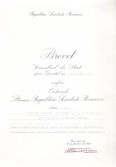 AMS# - BREVET ORDINUL STEAUA REPUBLICII SOCIALISTE ROMANIA CL. IV, 1967