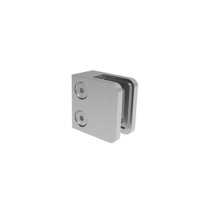 Clema din INOX E4500 Prindere pe suprafata dreapta, Grosime sticla 6 - 10,76 mm, Finisaj Satinat
