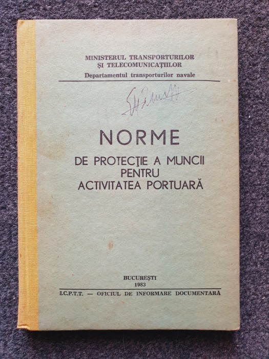 NORME DE PROTECTIE A MUNCII PENTRU ACTIVITATEA PORTUARA