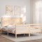 vidaXL Cadru de pat cu tăblie, king size, lemn masiv 3195226
