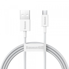 Cablu Date si Incarcare USB-A - microUSB Baseus Superior Series, 18W, 1m, Alb CAMYS-02