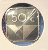 Moneda 50 centi Aruba anul 1987 necirculata, America Centrala si de Sud