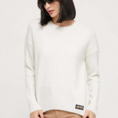 Superdry pulover din amestec de lana femei, culoarea bej, călduros