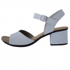 Sandale dama, din piele naturala, marca Rieker, 64650-80-13-22, alb foto