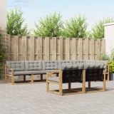 vidaXL Set de canapele de exterior cu pernă 8 pcs Alb și gri deschis 3388813