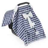 Protectie Soare Scaun Auto BabyJem Indigo. Bumbac 100%, Grupa 0-13 kg, Fereastra Velcro, Certificat Oekotex. Protectie solara si vant.
