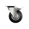 Roata Pivotanta Vorel 100 mm cu Frana, Cauciuc Negru, Sarcina 60kg, Montare Pat, 130mm Inaltime
