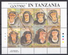 TANZANIA 1992 FAUNA MAIMUTE COTA MICHEL 18 EURO foto
