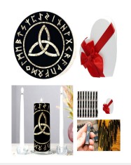 Placa divinatie magic altar +cadou set rune foto