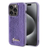 Husa originala Guess iPhone 15 Pro Max Sequin Script Metal, mov, GUHCP15XPSFDGSU