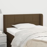 VidaXL Tăblie de pat cu aripioare maro &icirc;nchis 103x16x78/88 cm textil