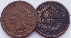 2380 USA SUA Statele Unite 1 cent 1887 Indian Head Cent km 90