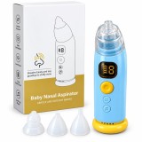 Cumpara ieftin Aspirator nazal electric pentru bebelusi, cu lumina ambientala si melodii Albastru Galben