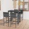 Gossi set bar exterior cu cotiera, 5 piese, gri, poliratan