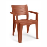 Julie scaun de grădină din plastic cu brațe teracotă