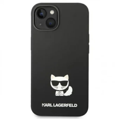 Husa Cover Karl Lagerfeld Liquid Silicone Outline Choupette Body Logo pentru Iphone 14 Plus Black foto