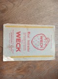 WECK,MICUL INSTRUCTOR PENTRU CONSERVAREA ALIMENTELOR * CCA 1930* BROSURA RECLAMA