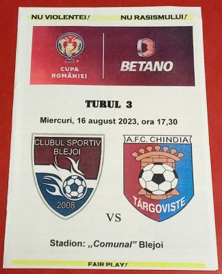 Program meci fotbal CS BLEJOI - AFC CHINDIA TARGOVISTE (16.08.2023) foto