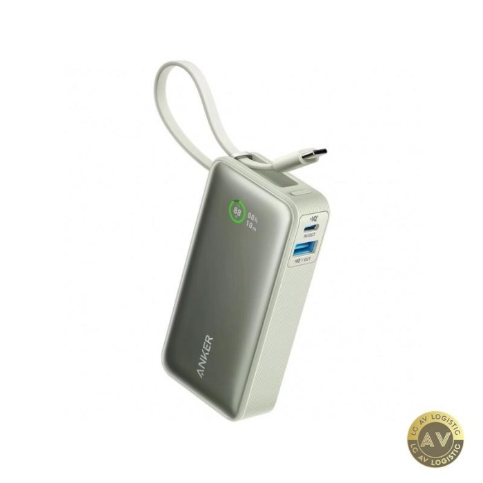 Baterie Externa Anker Nano 10000mAh 30W QC + PD 1 x USB-A - 2 x USB-C Verde A1259G61