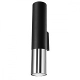 Lampi De Perete Loopez Negru/Crom Otel 2 Becuri Tub Modern De Interior