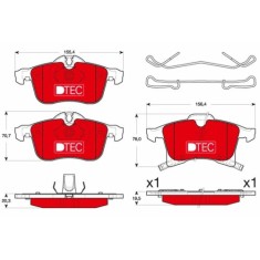 Set placute frana fata TRW, Opel Astra G Cabriolet (T98), 2001-2005, Astra H, Combo, 2001-, Corsa C, Corsa D, Corsa E, Meriva 2003-2017, Zafira B, 20 foto
