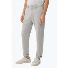 Pantaloni costum barbati cu croiala Slim fit si cu tesatura din jerseu elastic gri, 50
