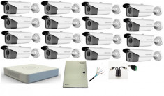 Kit complet 16 camere supraveghere exterior Hikvision 1080P 40 m IR foto