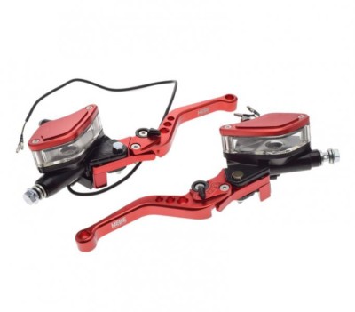 Set manete moto, frana si ambreiaj, hidraulic, culoare rosu Cod Produs: MX_NEW CNC90052R foto