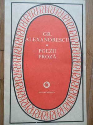 Poezii Proza - Gr.alexandrescu ,281558 foto