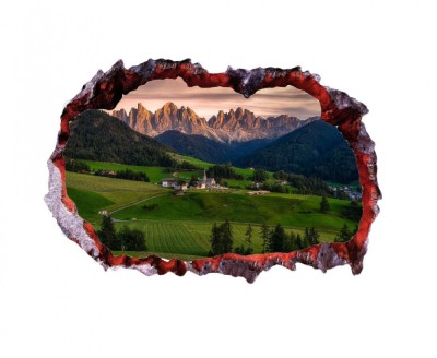 Autocolant decorativ, Gaura in perete, Multicolor, 85 cm, 676STC-1 foto