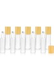 Cumpara ieftin Set 5 buc. Sticle roll-on din sticlă mată cu capac maro 10 ml