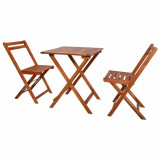 Set mobilier bistro pliabil, 3 piese, lemn masiv de acacia GartenMobel Dekor, vidaXL
