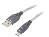Cablu USB 2.0 A la Micro B aurit 2m gri, Gembird