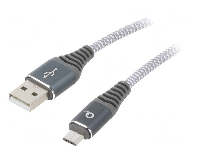 Cablu USB 2.0 A la Micro B aurit 2m gri