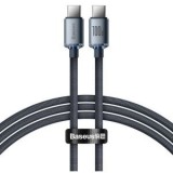 Cablu alimentare si date Baseus Crystal Shine, Fast Charging Data Cable pt. smartphone, USB Type-C la USB Type-C 100W, 1.2m, braided, negru