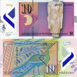 Bancnota Macedonia 10 Denari 2018 Polimer UNC, Necirculata