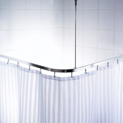 RIDDER Bară perdea duș universală pentru colț, cu c&amp;acirc;rlige, crom, 52500 foto