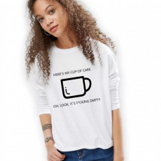 Bluza dama alba - Cup of care - S