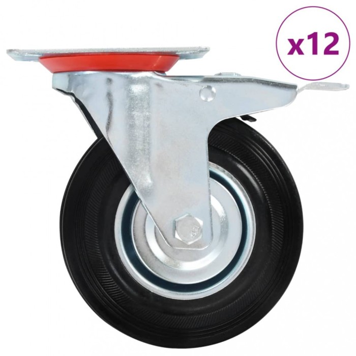 vidaXL Roți pivotante, 12 buc., 125 mm 277977