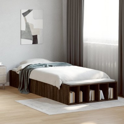 vidaXL Cadru de pat, stejar maro, 75x190 cm, lemn prelucrat 3280628 foto