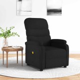 vidaXL Fotoliu de masaj rabatabil, negru, material textil