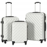 Set valiza carcasa rigida, 3 buc., argintiu stralucitor, ABS GartenMobel Dekor, vidaXL