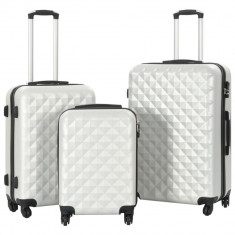 Set valiza carcasa rigida, 3 buc., argintiu stralucitor, ABS GartenMobel Dekor