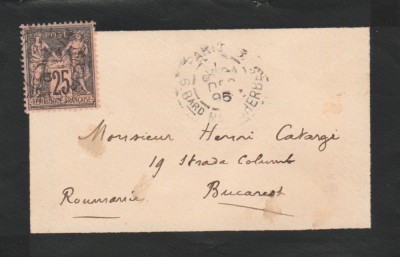 1895 Plic condoleante pt tatal pictorului Henri Catargi, sigiliu Gabriel Puaux foto