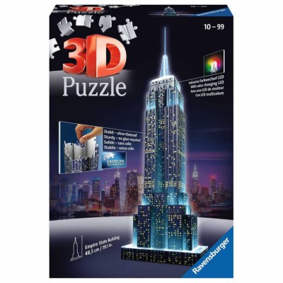 Puzzle 3D Empire State Building - Lumineaza Noaptea, 216 Piese foto