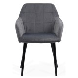 Scaun living BUC 260, catifea, robust, picioare metalice, brate curbate, 110 kg