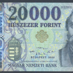 UNGARIA █ bancnota █ 20000 Forint █ 2020 █ P-207d █ UNC █ necirculata