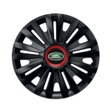 Cumpara ieftin Set 4 capace roti Negre Cu Inel Rosu Royal R15 pentru gama auto Land Rover, Autohelix MSA