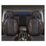 Cumpara ieftin Set Huse Scaune Auto pentru Dacia Duster - Panda Elegant, Negru-Gri cu cusatura rosie, 11 piese